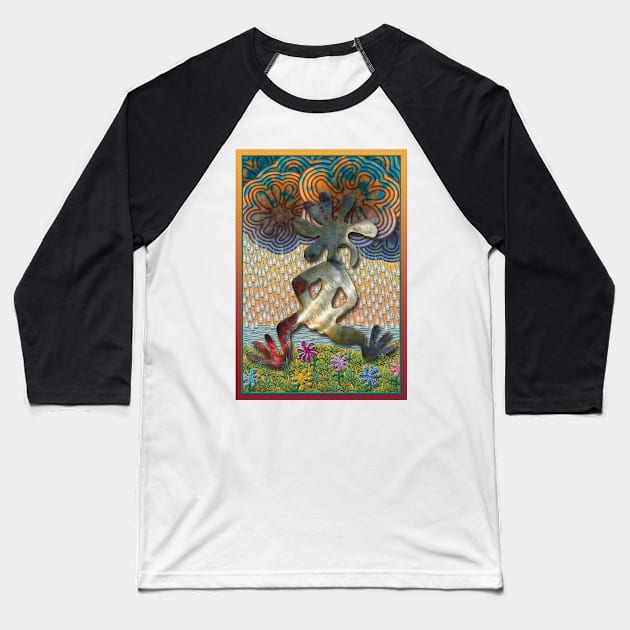 Rain Dancer Baseball T-Shirt by becky-titus